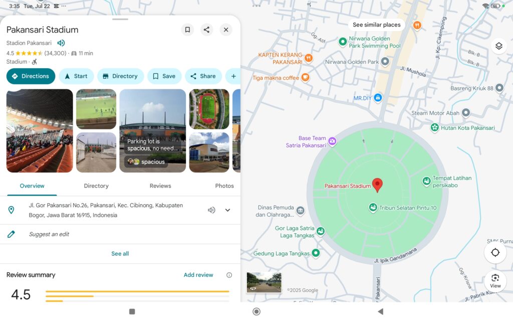 Peta Stadion Pakansari