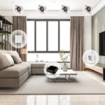 3d rendering loft scandinavian living room with working table and bookshelf